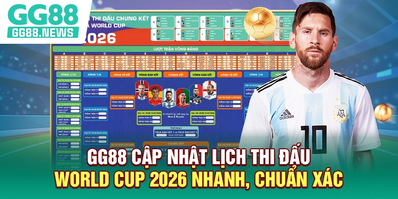 GG88 cập nhật lịch thi đấu World Cup 2026 nhanh, chuẩn xác