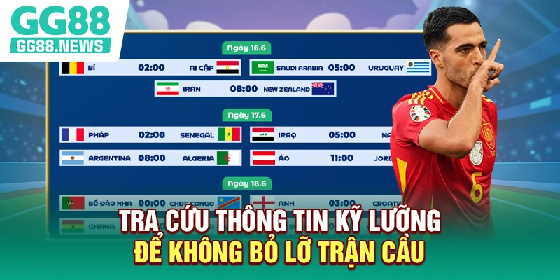 Tra cứu thông tin kỹ lưỡng để không bỏ lỡ trận cầu